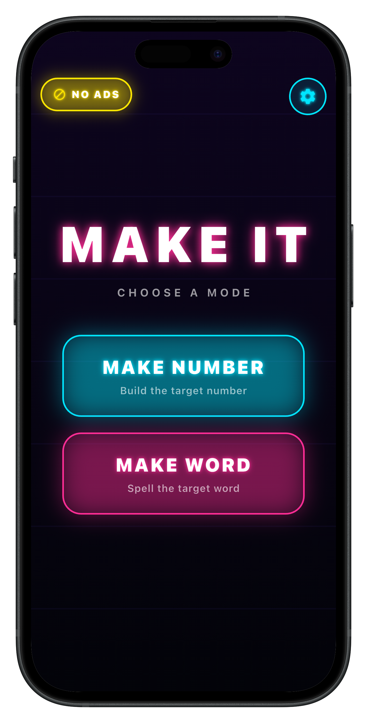 MAKE IT — choose a mode: Make Number or Make Word